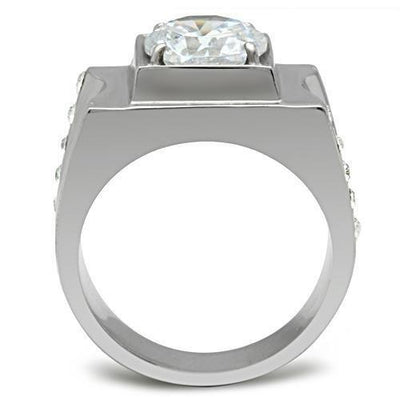 TK311 - High polished (no plating) Stainless Steel Ring with AAA Grade