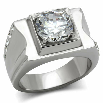 TK311 - High polished (no plating) Stainless Steel Ring with AAA Grade