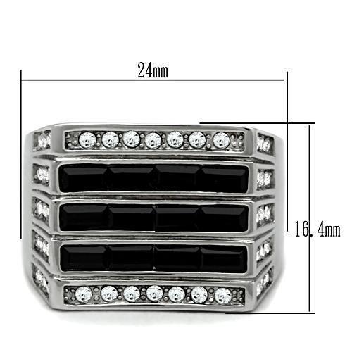 TK321 - High polished (no plating) Stainless Steel Ring with Top Grade