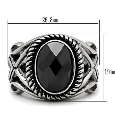 TK322 - High polished (no plating) Stainless Steel Ring with AAA Grade