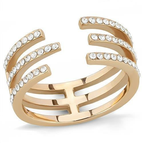 TK3236 - IP Rose Gold(Ion Plating) Stainless Steel Ring with Top Grade