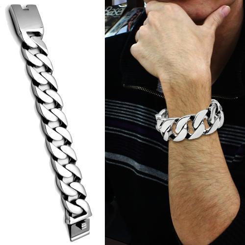 TK338 - High polished (no plating) Stainless Steel Bracelet with No