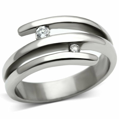 TK478 - High polished (no plating) Stainless Steel Ring with AAA Grade