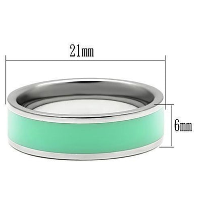 TK542 - High polished (no plating) Stainless Steel Ring with Epoxy  in