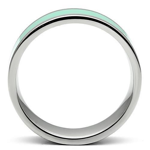 TK542 - High polished (no plating) Stainless Steel Ring with Epoxy  in