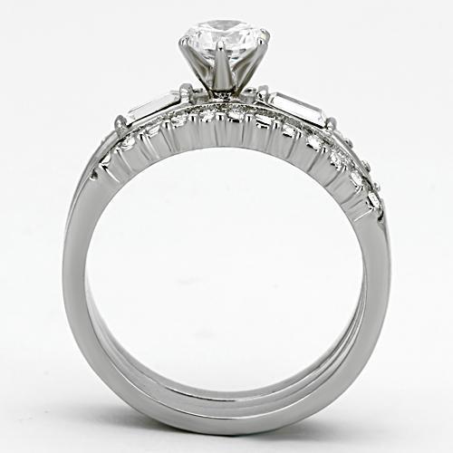 TK973 - High polished (no plating) Stainless Steel Ring with AAA Grade