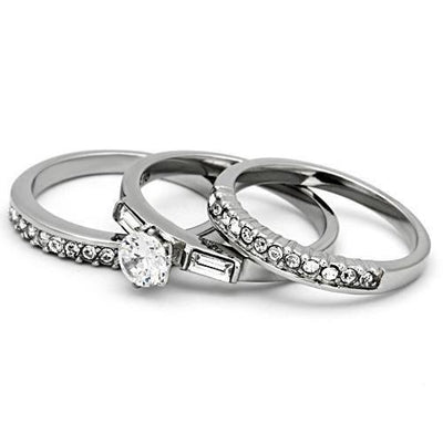 TK973 - High polished (no plating) Stainless Steel Ring with AAA Grade