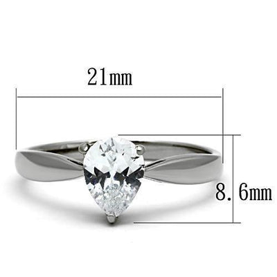 TK994 - High polished (no plating) Stainless Steel Ring with AAA Grade