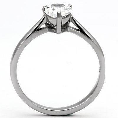 TK994 - High polished (no plating) Stainless Steel Ring with AAA Grade