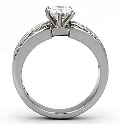 TK997 - High polished (no plating) Stainless Steel Ring with AAA Grade