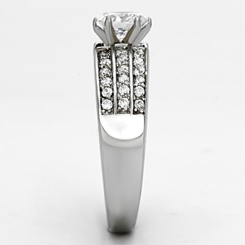 TK997 - High polished (no plating) Stainless Steel Ring with AAA Grade