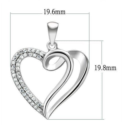 TS035 - Rhodium 925 Sterling Silver Necklace with AAA Grade CZ  in