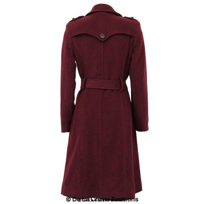 Wool and Cashmere Blend Military Coat (9048)