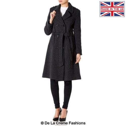 Wool and Cashmere Blend Military Coat (9048)