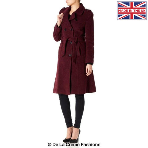 Wool and Cashmere Blend Military Coat (9048)