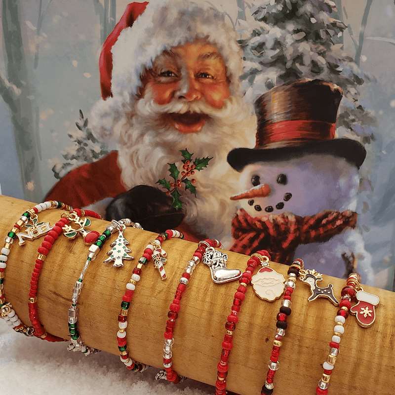 Christmas Memory Wire Bracelets