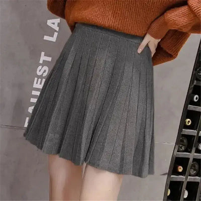 High Waist Knitted Mini Skirt for Women