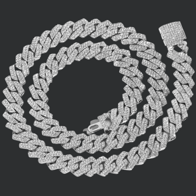 14MM Iced Out Rhombus Cuban Chain