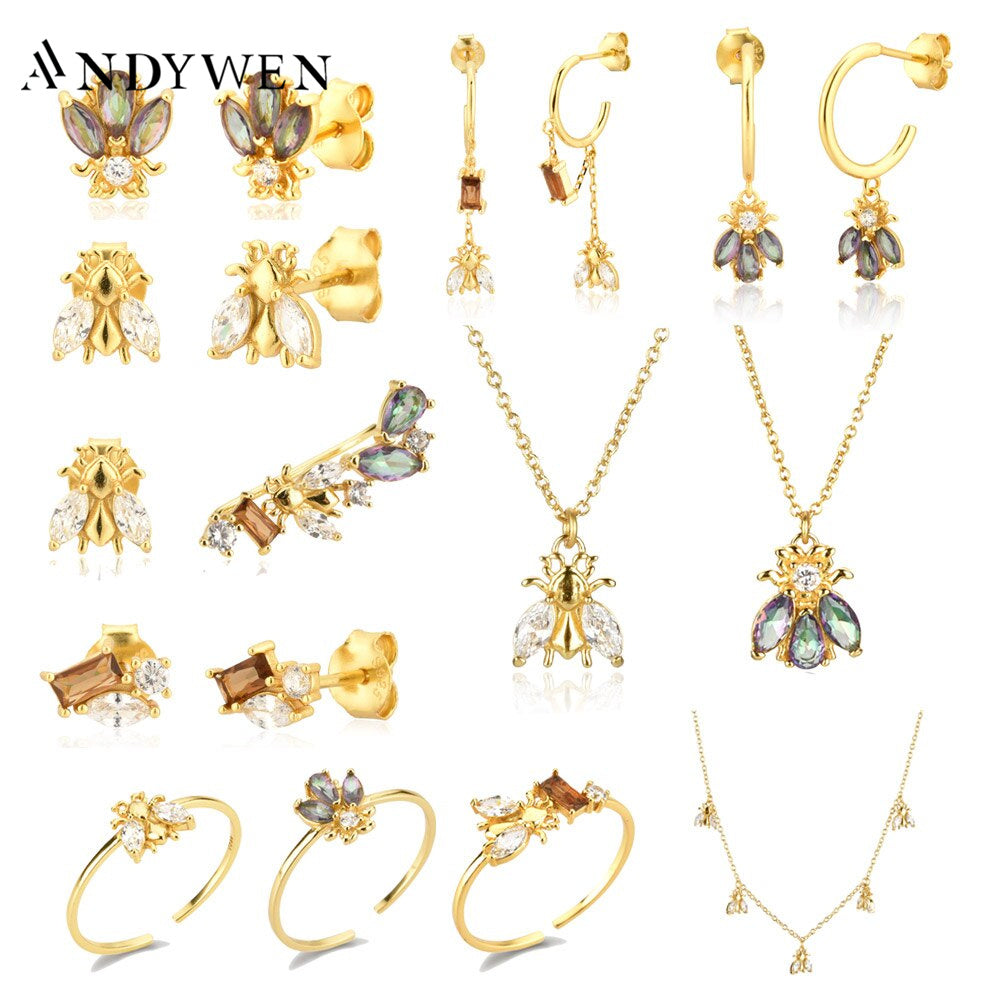 Winter Bee Earrings and Ring Collection