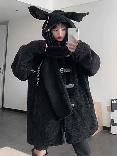 Cute Rabbit Cap Scarf Streetwear