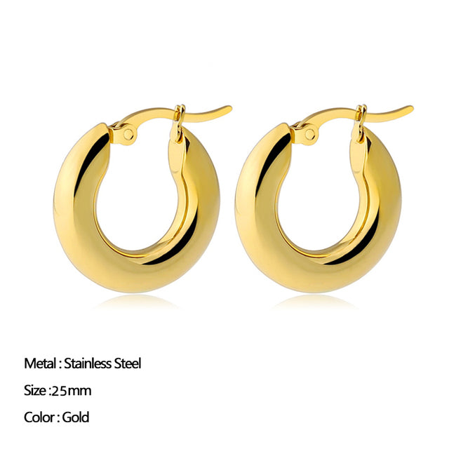 Classic Stainless Steel Ear Buckle for Women