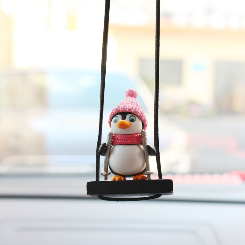 Swing Sled Penguin Car Pendant