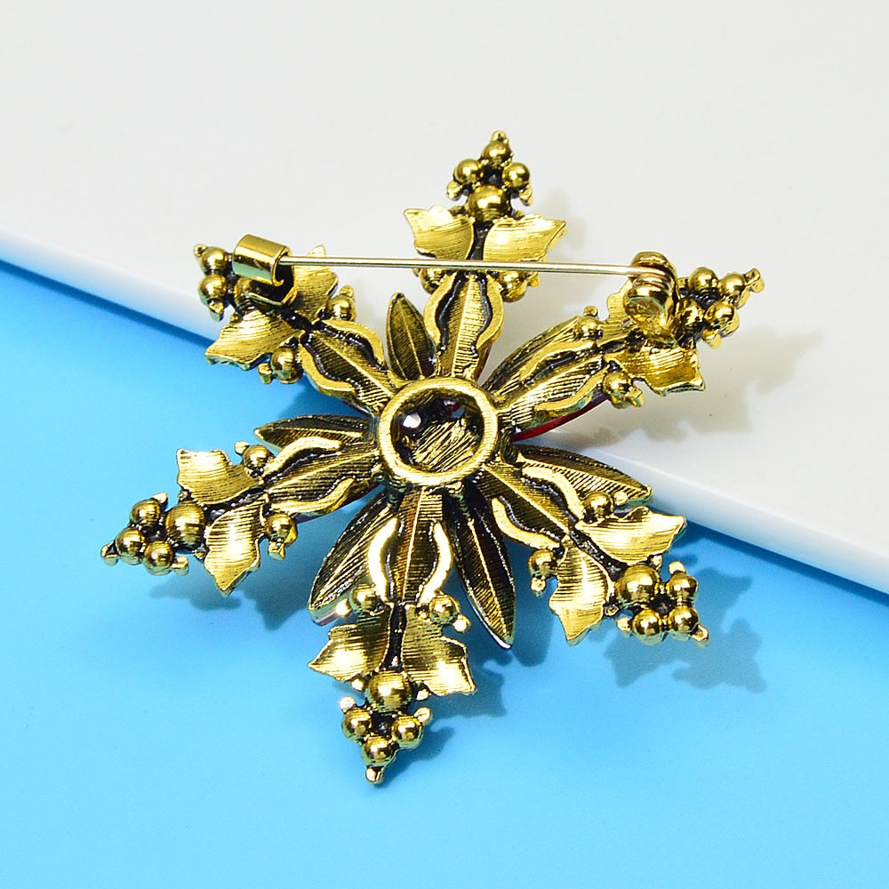 Christmas Crystal Snowflake Pin