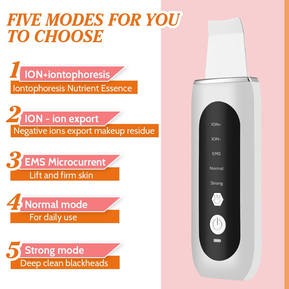 Ultrasonic Face Skin Scrubber EMS